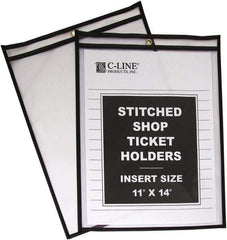 C-LINE - 25 Piece Clear Stitched Shop Ticket Holder - 17" High x 11" Wide - Best Tool & Supply