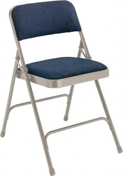 NPS - 18-3/4" Wide x 20-1/4" Deep x 29-1/2" High, Fabric Folding Chair with Fabric Padded Seat - Imperial Blue - Best Tool & Supply