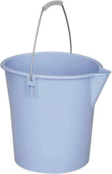 Ability One - 12 Qt, Plastic Round Blue Single Pail with Pour Spout - Handle Included - Best Tool & Supply