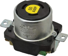 Hubbell Wiring Device-Kellems - 250 VDC, 600 VAC, 50 Amp, Self Grounding Receptacle - 3 Poles, 4 Wire, Female End, Black - Best Tool & Supply