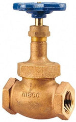 NIBCO - 1/2" Pipe, Threaded Ends, Bronze Integral Oxygen Service Globe Valve - PTFE Disc, Union Bonnet, 300 psi WOG, 150 psi WSP, Class 150 - Best Tool & Supply