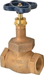 NIBCO - 1" Pipe, Threaded Ends, Bronze Integral Globe Valve - PTFE Disc, Screw-In Bonnet, 200 psi WOG, 125 psi WSP, Class 125 - Best Tool & Supply