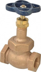 NIBCO - 1/2" Pipe, Threaded Ends, Bronze Integral Globe Valve - PTFE Disc, Screw-In Bonnet, 200 psi WOG, 125 psi WSP, Class 125 - Best Tool & Supply