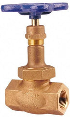 NIBCO - 1" Pipe, Threaded Ends, Bronze Renewable Full Plug Disc Globe Valve - Alloy Threads Disc, Union Bonnet, 600 psi WOG, 300 psi WSP, Class 300 - Best Tool & Supply