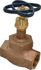 NIBCO - 1-1/2" Pipe, Threaded Ends, Bronze Integral Globe Valve - Bronze Disc, Union Bonnet, 600 psi WOG, 300 psi WSP, Class 300 - Best Tool & Supply