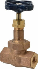 NIBCO - 3/8" Pipe, Threaded Ends, Bronze Integral Globe Valve - Bronze Disc, Union Bonnet, 600 psi WOG, 300 psi WSP, Class 300 - Best Tool & Supply