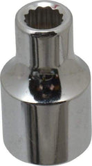 Proto - 1/2" Drive, Standard Hand Socket - 12 Points, 1-1/2" OAL, Alloy Steel, Chrome Finish - Best Tool & Supply