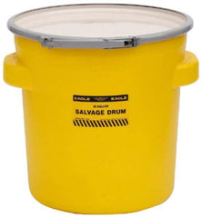 Eagle - 20 Gallon Capacity, Metal Lever Lock, Yellow Salvage Drum - 5 Gallon Container, 165 Lb. Capacity, Polyethylene, UN 1H2/X75/S Listing - Best Tool & Supply