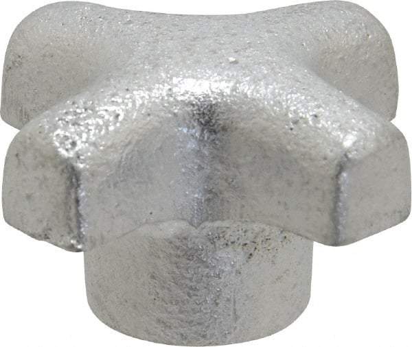 Jergens - 1-1/2" Head Diam, 4 Point Spoked Knob - 3/8-16 Hole, Cast Iron - Best Tool & Supply