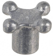 Jergens - 1-1/4" Head Diam, 4 Point Lobed Knob - 1/4-20 Hole, Aluminum - Best Tool & Supply