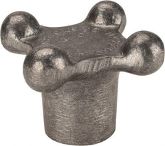 Jergens - 2-1/8" Head Diam, 4 Point Lobed Knob - 3/8-16 Hole, Aluminum - Best Tool & Supply