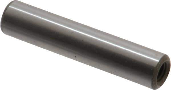 Jergens - 5/16" Diam x 1-1/2" Pin Length C-1215 Alloy Steel Pull Out Dowel Pin - C 47-58 & C 60-64 (Surface) Hardness, 1 Beveled & 1 Threaded End - Best Tool & Supply