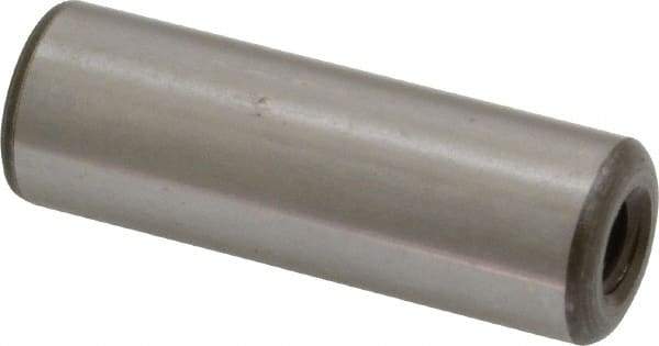 Jergens - 1/2" Diam x 1-1/2" Pin Length C-1215 Alloy Steel Pull Out Dowel Pin - C 47-58 & C 60-64 (Surface) Hardness, 1 Beveled & 1 Threaded End - Best Tool & Supply