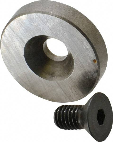 Jergens - 3/8-16 Thread, 1-5/8" OD, 3/8" High, Flat Foot - Low Carbon Steel, Case Hardened, 75-77 R30N Heat Treatment - Best Tool & Supply