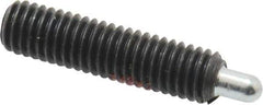 Jergens - 10-32, 3/4" Thread Length, 1/8" Plunger Projection, Steel Threaded Spring Plunger - 0.093" Max Plunger Diam, 3/4" Plunger Length, 1.3 Lb Init End Force, 2.7 Lb Final End Force, 3/32" Hex - Best Tool & Supply