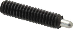 Jergens - 1/4-20, 1" Thread Length, 3/16" Plunger Projection, Steel Threaded Spring Plunger - 0.119" Max Plunger Diam, 1" Plunger Length, 1 Lb Init End Force, 4 Lb Final End Force, 1/8" Hex - Best Tool & Supply