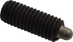 Jergens - 1/2-13, 1-1/4" Thread Length, 1/4" Plunger Projection, Steel Threaded Spring Plunger - 1/4" Max Plunger Diam, 1-1/4" Plunger Length, 2.7 Lb Init End Force, 9.3 Lb Final End Force, 1/4" Hex - Best Tool & Supply