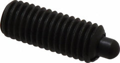 Jergens - 1/2-13, 1-1/4" Thread Length, 1/4" Plunger Projection, Steel Threaded Spring Plunger - 1/4" Max Plunger Diam, 1-1/4" Plunger Length, 6.6 Lb Init End Force, 17.4 Lb Final End Force, 1/4" Hex - Best Tool & Supply