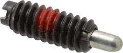 Jergens - 1/4-20, 5/8" Thread Length, 3/16" Plunger Projection, Steel Threaded Spring Plunger - 0.119" Max Plunger Diam, 5/8" Plunger Length, 0.3 Lb Init End Force, 3.5 Lb Final End Force - Best Tool & Supply