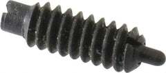 Jergens - 6-32, 3/8" Thread Length, 1/16" Plunger Projection, Steel Threaded Spring Plunger - 0.046" Max Plunger Diam, 3/8" Plunger Length, 0.5 Lb Init End Force, 3.5 Lb Final End Force - Best Tool & Supply