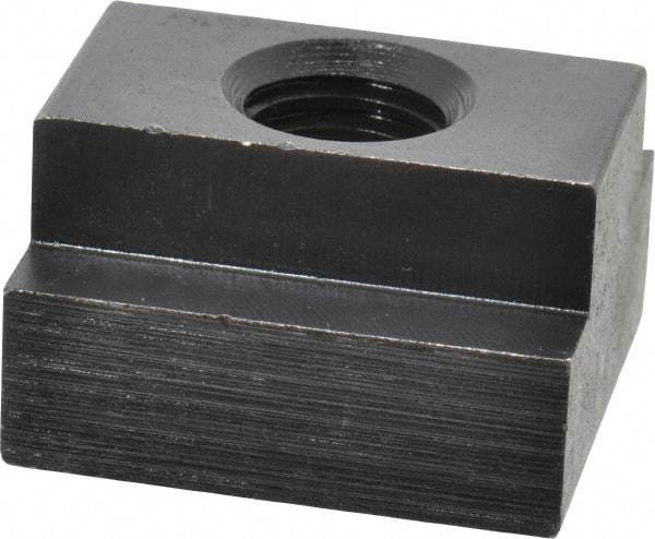 Jergens - 1/2-13 Blind Tapped T Slot Nut - 11/16" Slot Width, 1-1/8 x 7/16" Base Width x Height, 1-1/4 x 3/4" OAL x Height - Best Tool & Supply