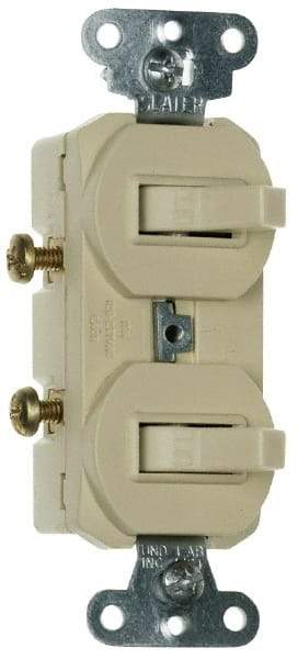 Pass & Seymour - 1 Pole, 120/277 VAC, 15 Amp, Flush Mounted, Self Grounding, Tamper Resistant Duplex Switch - NonNEMA Configuration, 2 Switch, Side Wiring, UL Listed 20 Standard - Best Tool & Supply