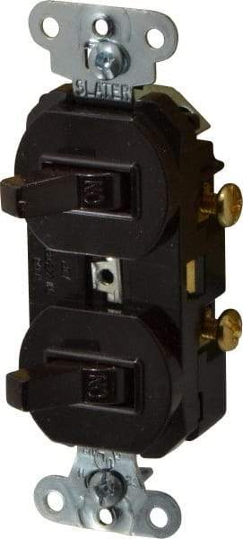 Pass & Seymour - 1 Pole, 120/277 VAC, 20 Amp, Flush Mounted, Ungrounded, Tamper Resistant Duplex Switch - NonNEMA Configuration, 2 Switch, Side Wiring, UL Listed 20 Standard - Best Tool & Supply