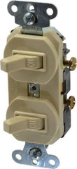 Pass & Seymour - 1 Pole, 120/277 VAC, 20 Amp, Flush Mounted, Ungrounded, Tamper Resistant Duplex Switch - NonNEMA Configuration, 2 Switch, Side Wiring, UL Listed 20 Standard - Best Tool & Supply