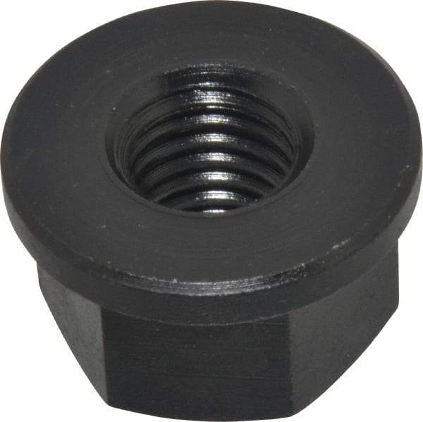 Jergens - 5/8-11, 1-3/8" Flange Diam, 13/16" High, 1-1/16" Across Flats, Flange Nut - Grade Low Carbon Steel Steel, Black Oxide Finish, 3/16" Flange Height, TCMA - Best Tool & Supply