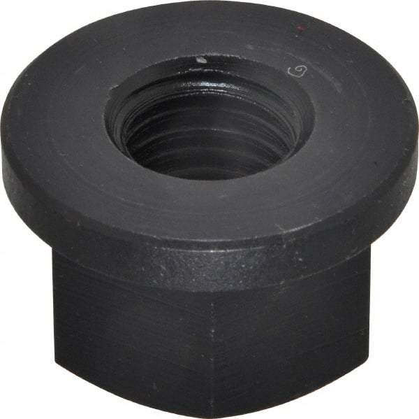 Jergens - 3/4-10, 1-5/8" Flange Diam, 1" High, 1-1/4" Across Flats, Flange Nut - Grade Low Carbon Steel Steel, Black Oxide Finish, 1/4" Flange Height, TCMA - Best Tool & Supply