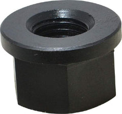 Jergens - 7/8-9, 1-3/4" Flange Diam, 1-1/8" High, 1-7/16" Across Flats, Flange Nut - Grade Low Carbon Steel Steel, Black Oxide Finish, 1/4" Flange Height, TCMA - Best Tool & Supply