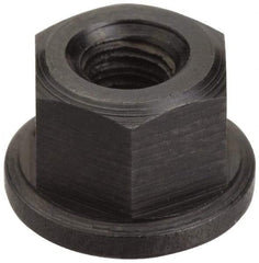 Jergens - 3/4-10 Steel Black Oxide Spherical Flange Nut - 3/4" High, 1-5/8" Diam x 1/4" High Flange, 2-1/2" Radius - Best Tool & Supply