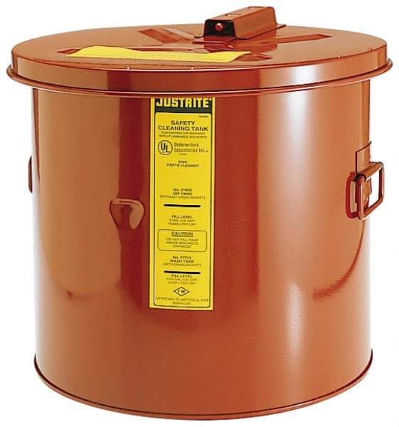 Justrite - Bench Top Solvent-Based Parts Washer - 3.5 Gal Max Operating Capacity, Steel Tank, 11-1/4" High x 11-3/8" Wide - Best Tool & Supply