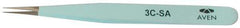 Aven - 4-1/4" OAL 3C-SA Color Coded Precision Tweezers - Stainless Steel, 3C-SA Pattern - Best Tool & Supply