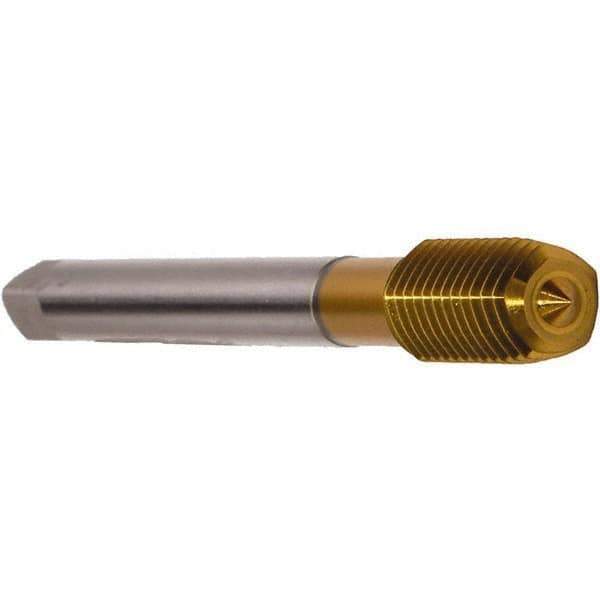 Emuge - M12x1.50 Metric Fine 6HX Modified Bottoming Thread Forming Tap - Cobalt, TiN Finish, 100mm OAL, 22mm Thread Length, Right Hand Thread, Series Druck - Best Tool & Supply