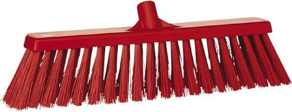 Vikan - 20" Heavy Duty Synthetic Push Broom - 4.3" Bristle Length, Plastic Block, European Threaded Handle Connection - Best Tool & Supply