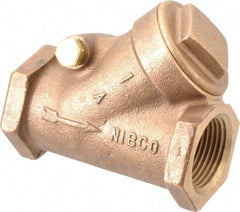 NIBCO - 1" Bronze Check Valve - Y-Pattern, FNPT x FNPT, 200 WOG - Best Tool & Supply