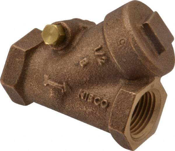 NIBCO - 1/2" Bronze Check Valve - Y-Pattern, FNPT x FNPT, 200 WOG - Best Tool & Supply