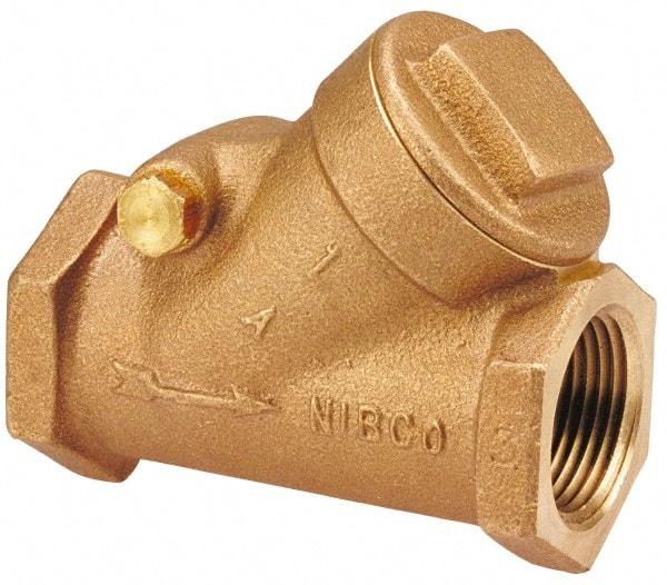 NIBCO - 1" Bronze Check Valve - Y-Pattern, FNPT x FNPT, 200 WOG - Best Tool & Supply