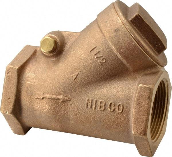 NIBCO - 1-1/2" Bronze Check Valve - Y-Pattern, FNPT x FNPT, 200 WOG - Best Tool & Supply