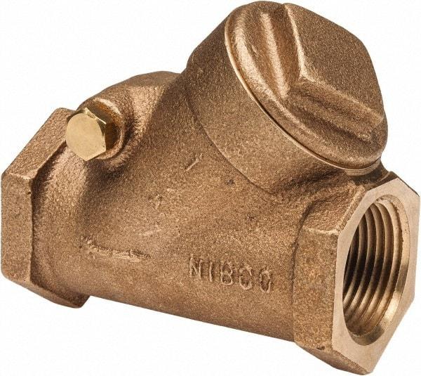 NIBCO - 1" Bronze Check Valve - Y-Pattern, FNPT x FNPT, 300 WOG - Best Tool & Supply