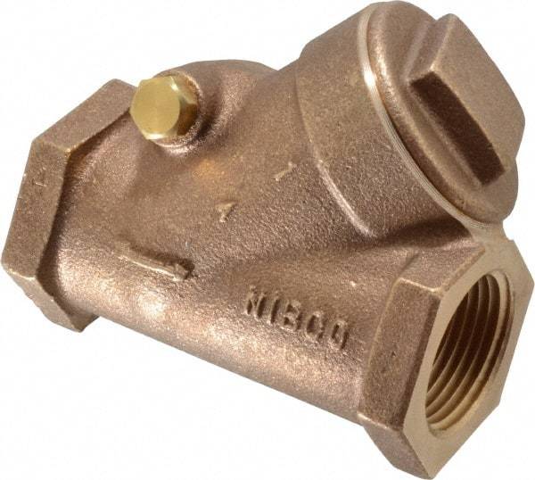 NIBCO - 1" Bronze Check Valve - Y-Pattern, FNPT x FNPT, 300 WOG - Best Tool & Supply