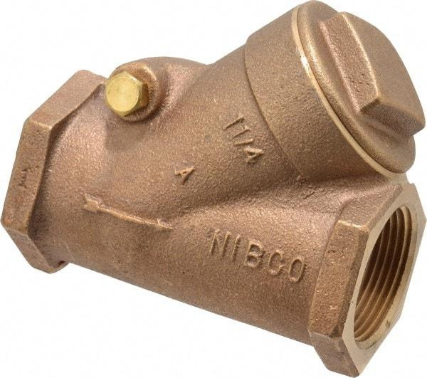 NIBCO - 1-1/4" Bronze Check Valve - Y-Pattern, FNPT x FNPT, 300 WOG - Best Tool & Supply