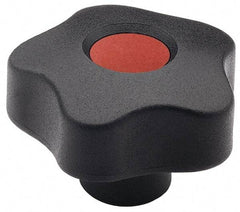 Elesa - 1.26" Head Diam, 5 Point Lobed Knob - 1/4-20 Hole, Thermoplastic, Black - Best Tool & Supply