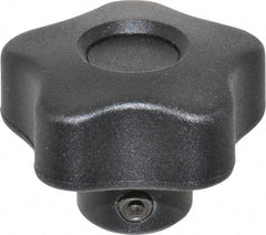 Elesa - 1.57" Head Diam, 5 Point Lobed Knob - 5/16" Hole, Thermoplastic, Black - Best Tool & Supply