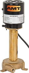 American Machine & Tool - 1.5 Amp, 115 Volt, 1/25 hp, 1 Phase, 1,725 RPM, Immersion Machine Tool & Recirculating Pump - 8 GPM, 3/4" Inlet, 5 psi, 12.4" Overall Height, NPT Thread, Brass Impeller, TEFC Motor - Best Tool & Supply