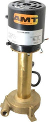 American Machine & Tool - 0.75 Amp, 230 Volt, 1/25 hp, 1 Phase, 1,725 RPM, Immersion Machine Tool & Recirculating Pump - 8 GPM, 3/4" Inlet, 5 psi, 12.4" Overall Height, NPT Thread, Brass Impeller, TEFC Motor - Best Tool & Supply