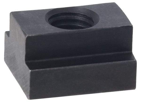 Jergens - M10x1.50 Tapped Through T Slot Nut - 14mm Slot Width, 22 x 9mm Base Width x Height, 29 x 16mm OAL x Height - Best Tool & Supply