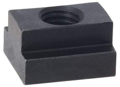 Jergens - M12x1.75 Tapped Through T Slot Nut - 18mm Slot Width, 29 x 11mm Base Width x Height, 32 x 19mm OAL x Height - Best Tool & Supply