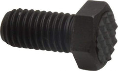 Fairlane - Serrated Tooth, 1/2-13, 1" Shank Length, 1" Thread Length, Black Oxide Finish, Hex Head, Adjustable Positioning Gripper - 5/8" Pad Diam, 3/4" Hex, 23/64" Head Height, Fine Tooth Grade - Best Tool & Supply